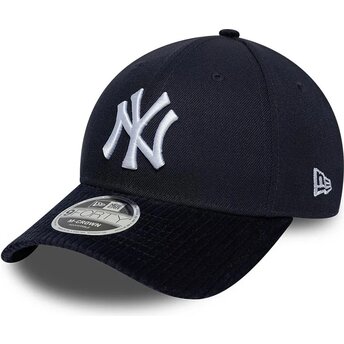 Casquette courbée bleue marine snapback 9FORTY M-Crown Cord Visor New York Yankees MLB New Era