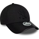 new-era-curved-brim-women-black-logo-9forty-m-crown-a-frame-fabric-mix-new-york-yankees-mlb-black-adjustable-cap