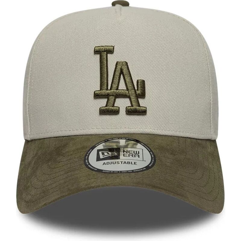casquette-courbee-verte-et-beige-snapback-avec-logo-vert-e-frame-suede-visor-los-angeles-dodgers-mlb-new-era casquette-courbee-verte-et-beige-snapback-avec-logo-vert-e-frame-suede-visor-los-angeles-dodgers-mlb-new-era