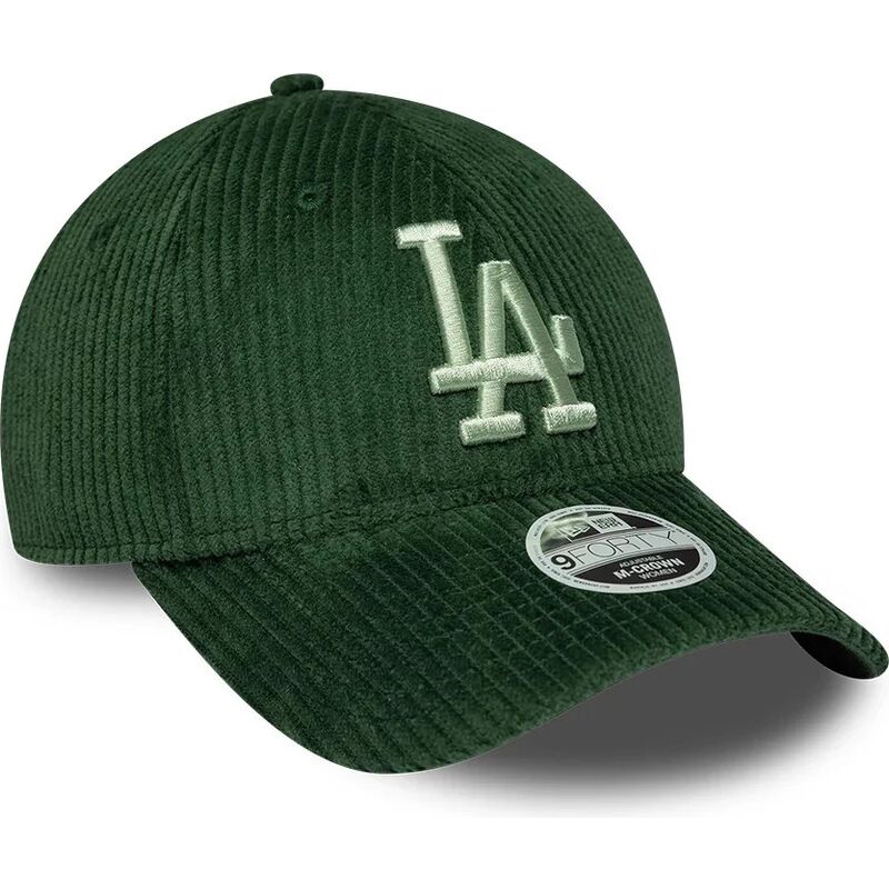 casquette-courbee-verte-snapback-pour-femme-avec-logo-vert-9forty-m-crown-chunky-cord-los-angeles-dodgers-mlb-new-era