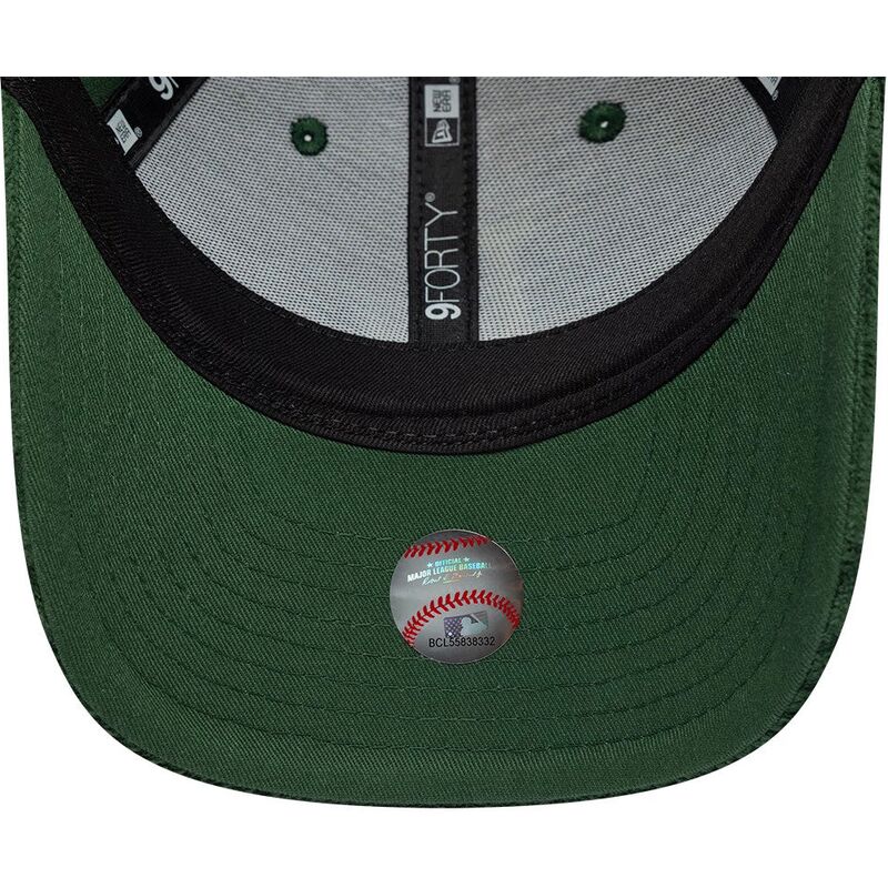 casquette-courbee-verte-snapback-pour-femme-avec-logo-vert-9forty-m-crown-chunky-cord-los-angeles-dodgers-mlb-new-era