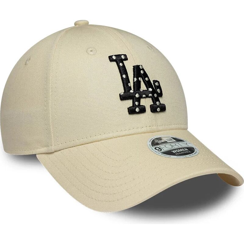 casquette-courbee-beige-ajustable-pour-femme-avec-logo-noir-9forty-infill-los-angeles-dodgers-mlb-new-era