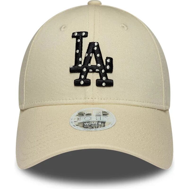 casquette-courbee-beige-ajustable-pour-femme-avec-logo-noir-9forty-infill-los-angeles-dodgers-mlb-new-era