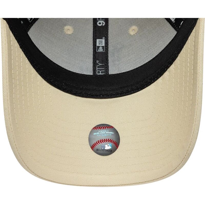 casquette-courbee-beige-ajustable-pour-femme-avec-logo-noir-9forty-infill-los-angeles-dodgers-mlb-new-era