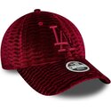 new-era-curved-brim-women-red-logo-9forty-velour-los-angeles-dodgers-mlb-red-adjustable-cap