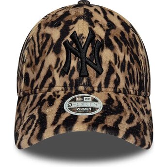 New Era Curved Brim Women 9FORTY Ocelot Print New York Yankees MLB Leopard Adjustable Cap