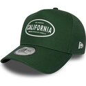 new-era-curved-brim-california-e-frame-rubber-logo-los-angeles-green-snapback-cap