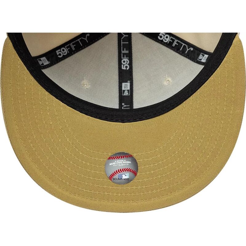new-era-flat-brim-59fifty-league-essential-new-york-yankees-mlb-beige-and-brown-fitted-cap new-era-flat-brim-59fifty-league-essential-new-york-yankees-mlb-beige-and-brown-fitted-cap
