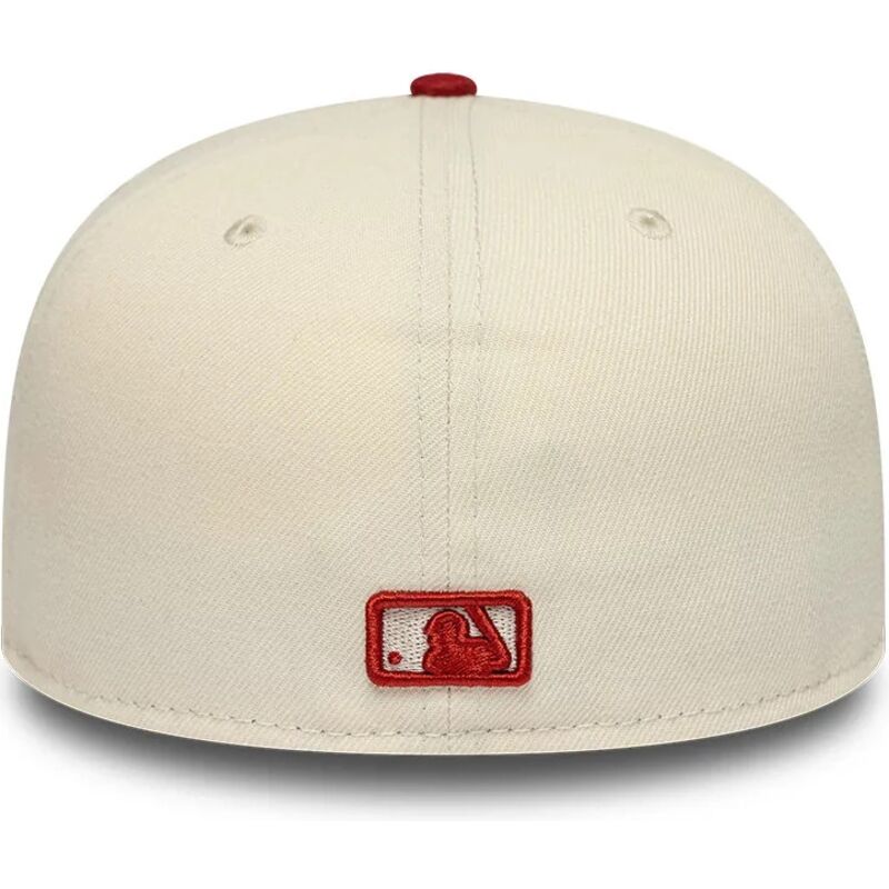 new-era-flat-brim-red-logo-59fifty-league-essential-new-york-yankees-mlb-beige-and-red-fitted-cap