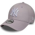 new-era-curved-brim-youth-9forty-league-essential-new-york-yankees-mlb-light-purple-adjustable-cap