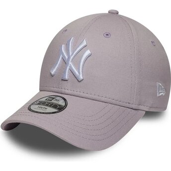 Casquette courbée violette claire ajustable pour enfant 9FORTY League Essential New York Yankees MLB New Era