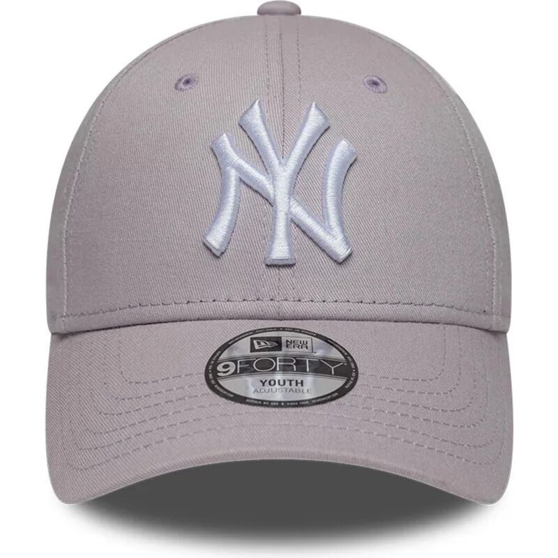 new-era-curved-brim-youth-9forty-league-essential-new-york-yankees-mlb-light-purple-adjustable-cap