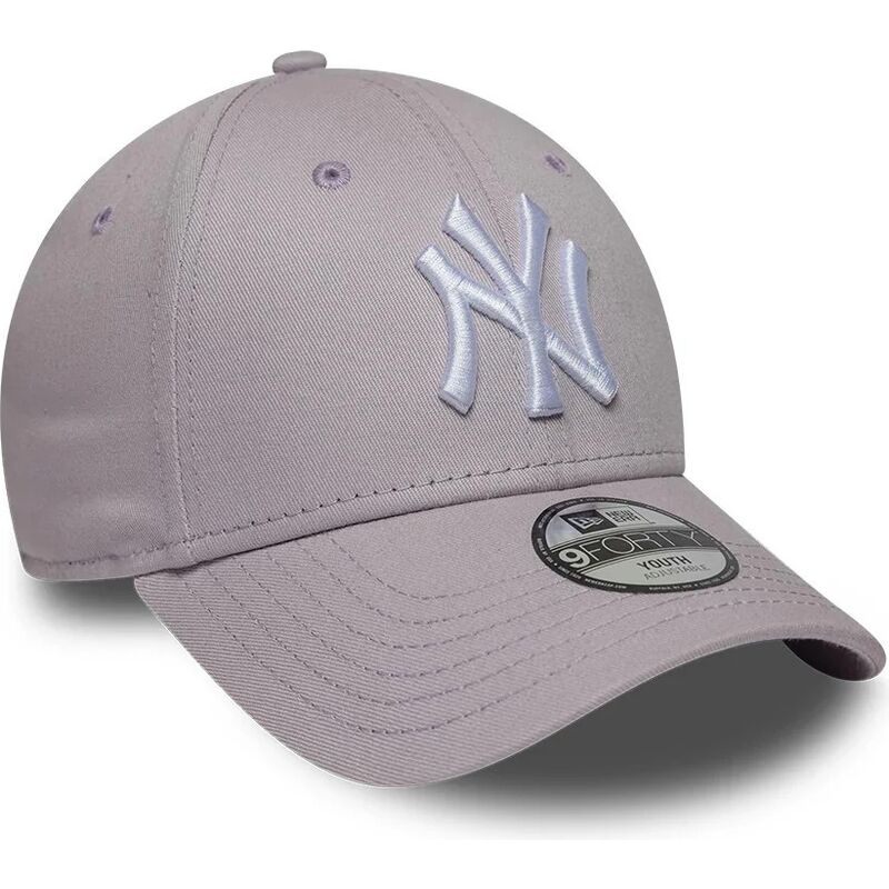 new-era-curved-brim-youth-9forty-league-essential-new-york-yankees-mlb-light-purple-adjustable-cap