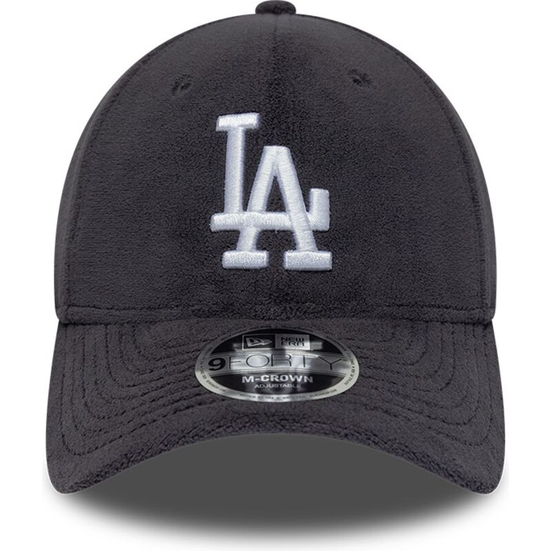 new-era-curved-brim-9forty-m-crown-fleece-los-angeles-dodgers-mlb-grey-snapback-cap