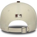 new-era-curved-brim-women-9forty-m-crown-fabric-mix-new-york-yankees-mlb-beige-and-brown-adjustable-cap