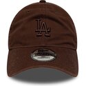 new-era-curved-brim-brown-logo-9twenty-washed-midi-logo-los-angeles-dodgers-mlb-brown-adjustable-cap