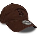 new-era-curved-brim-brown-logo-9twenty-washed-midi-logo-los-angeles-dodgers-mlb-brown-adjustable-cap