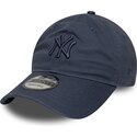 new-era-curved-brim-blue-logo-9twenty-washed-midi-logo-new-york-yankees-mlb-blue-adjustable-cap