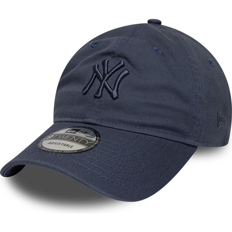 new-era-curved-brim-blue-logo-9twenty-washed-midi-logo-new-york-yankees-mlb-blue-adjustable-cap