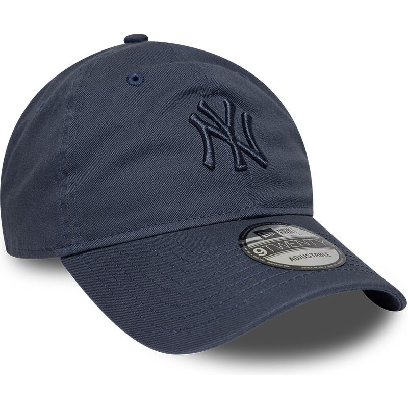 new-era-curved-brim-blue-logo-9twenty-washed-midi-logo-new-york-yankees-mlb-blue-adjustable-cap