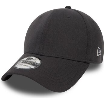 New Era Curved Brim Dark Grey 39THIRTY Basic Flag Grey Fitted Cap