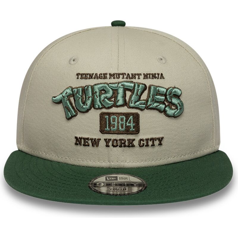 new-era-flat-brim-youth-9fifty-teenage-mutant-ninja-turtles-green-and-beige-snapback-cap