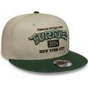 new-era-flat-brim-youth-9fifty-teenage-mutant-ninja-turtles-green-and-beige-snapback-cap