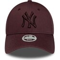 new-era-curved-brim-women-maroon-logo-9forty-league-essential-new-york-yankees-mlb-maroon-adjustable-cap