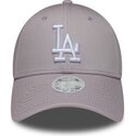 casquette-courbee-violette-claire-ajustable-pour-femme-9forty-league-essential-los-angeles-dodgers-mlb-new-era