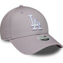 new-era-curved-brim-women-9forty-league-essential-los-angeles-dodgers-mlb-light-purple-adjustable-cap