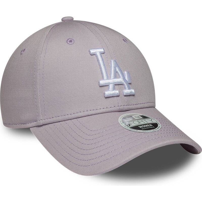 new-era-curved-brim-women-9forty-league-essential-los-angeles-dodgers-mlb-light-purple-adjustable-cap
