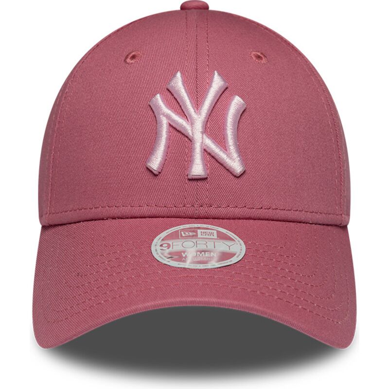 new-era-curved-brim-women-pink-logo-9forty-league-essential-cas-new-york-yankees-mlb-pink-adjustable-cap