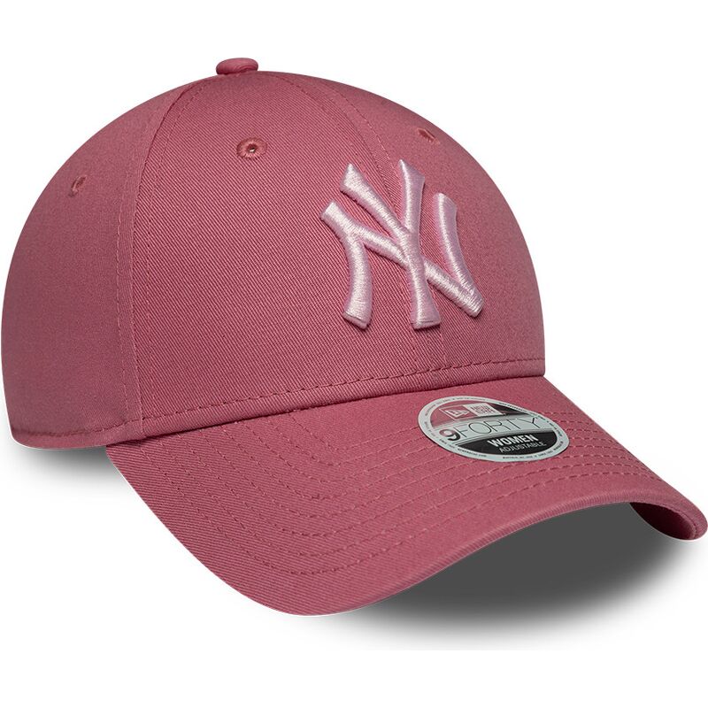 new-era-curved-brim-women-pink-logo-9forty-league-essential-cas-new-york-yankees-mlb-pink-adjustable-cap