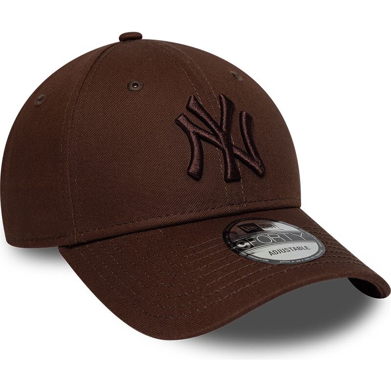 casquette-courbee-marron-fonce-ajustable-avec-logo-marron-9forty-league-essential-new-york-yankees-mlb-new-era