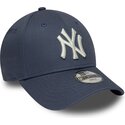 new-era-curved-brim-youth-9forty-league-essential-new-york-yankees-mlb-grey-blue-adjustable-cap