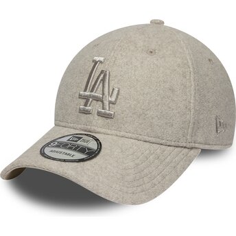 Casquette courbée beige snapback avec logo beige 9FORTY Winter Los Angeles Dodgers MLB New Era