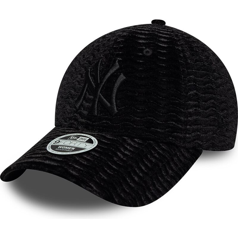 casquette-courbee-noire-ajustable-pour-femme-avec-logo-noir-9forty-velour-new-york-yankees-mlb-new-era casquette-courbee-noire-ajustable-pour-femme-avec-logo-noir-9forty-velour-new-york-yankees-mlb-new-era