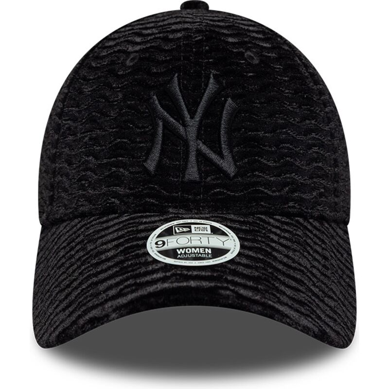 casquette-courbee-noire-ajustable-pour-femme-avec-logo-noir-9forty-velour-new-york-yankees-mlb-new-era casquette-courbee-noire-ajustable-pour-femme-avec-logo-noir-9forty-velour-new-york-yankees-mlb-new-era