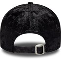 new-era-curved-brim-women-black-logo-9forty-pattern-velour-new-york-yankees-mlb-black-adjustable-cap