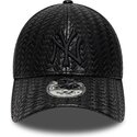new-era-curved-brim-black-logo-9forty-pu-weave-new-york-yankees-mlb-black-snapback-cap