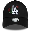 new-era-curved-brim-women-9forty-rose-sequin-los-angeles-dodgers-mlb-black-snapback-cap