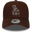 new-era-curved-brim-brown-logo-e-frame-team-outline-los-angeles-dodgers-mlb-brown-snapback-cap