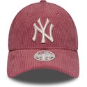 casquette-courbee-rose-ajustable-pour-femme-9forty-m-crown-chunky-cord-new-york-yankees-mlb-new-era