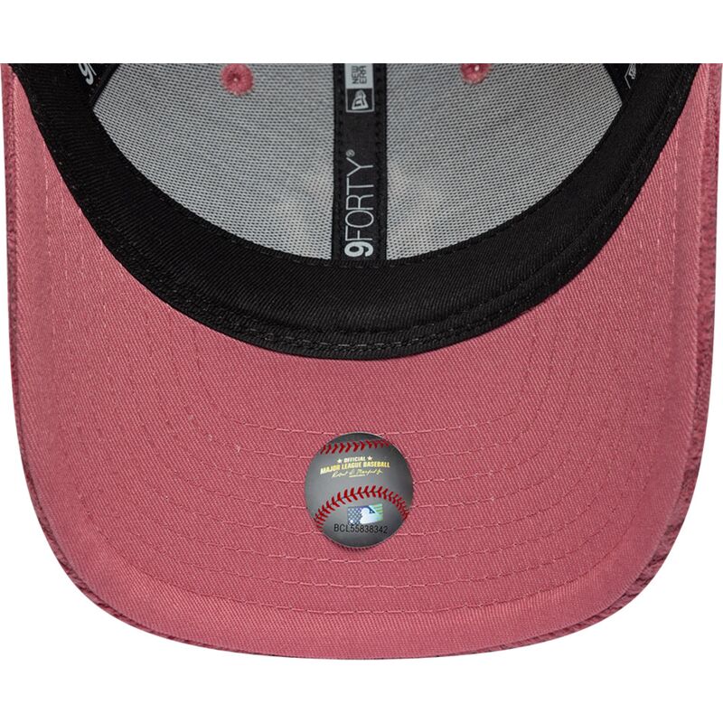 new-era-curved-brim-women-9forty-m-crown-chunky-cord-new-york-yankees-mlb-pink-adjustable-cap