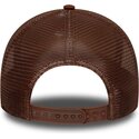 casquette-trucker-marron-avec-logo-marron-e-frame-outline-new-york-yankees-mlb-new-era