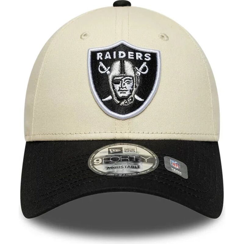 new-era-curved-brim-9forty-colour-block-las-vegas-raiders-nfl-beige-and-black-adjustable-cap new-era-curved-brim-9forty-colour-block-las-vegas-raiders-nfl-beige-and-black-adjustable-cap