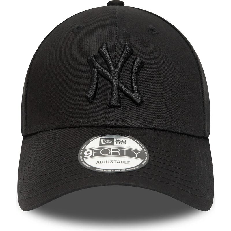new-era-curved-brim-black-logo-9forty-league-essential-new-york-yankees-mlb-black-adjustable-cap