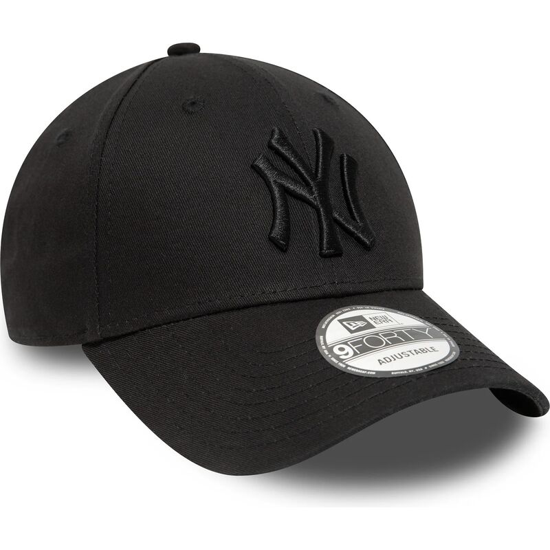 new-era-curved-brim-black-logo-9forty-league-essential-new-york-yankees-mlb-black-adjustable-cap