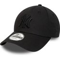 new-era-curved-brim-black-logo-9forty-league-essential-new-york-yankees-mlb-black-adjustable-cap