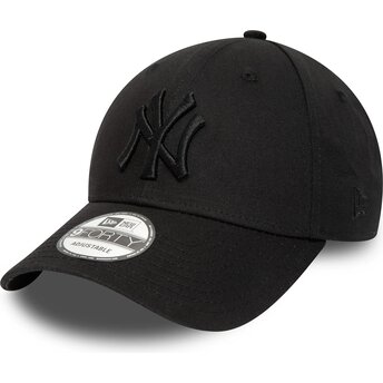 Casquette courbée noire ajustable avec logo noir 9FORTY League Essential New York Yankees MLB New Era